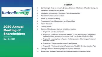 2020  2020 Annu  Annual  al  Meeting  eeting of  of  Shar  harehold  eholder  ers  May 8, 2020