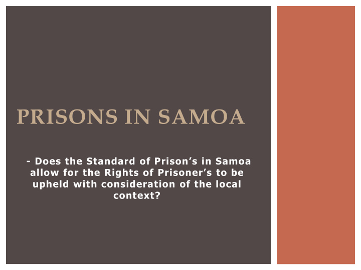 prisons in samoa