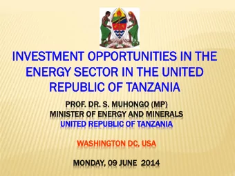 IN  INVES  ESTMENT  TMENT OP  OPPO  PORTUN  TUNITIES  ITIES IN  IN THE  HE  EN  ENER  ERGY  Y SEC