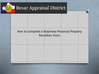 How to complete a Business Personal Property  Rendition Form  Business Personal  Property  Tangible