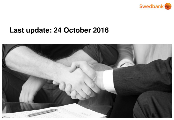 last update 24 october 2016 swedbank references