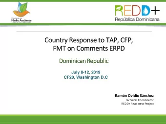 Country Response to TAP, CFP,  FMT on  on Comments ERPD  DominicanRepublic  July 8-12, 2019  CF20,