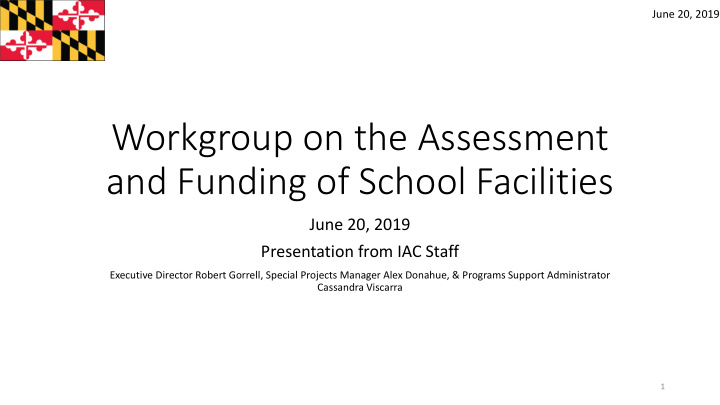 workgroup on the assessment and funding of school