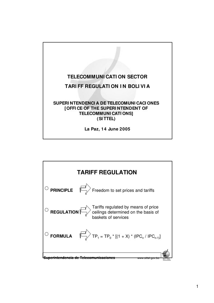 tariff regulation