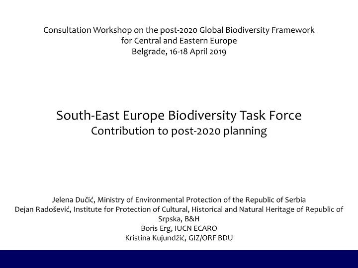 south east europe biodiversity task force