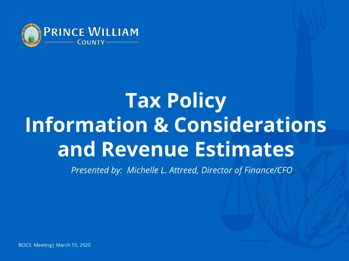tax policy