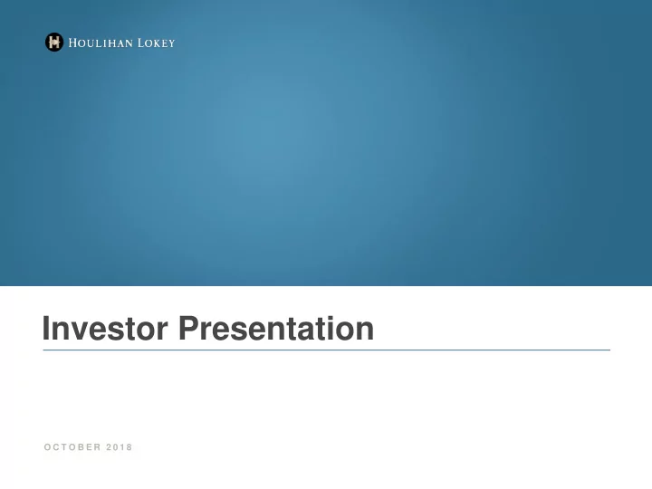 investor presentation