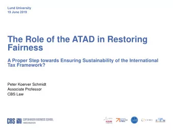 The Role of the ATAD in Restoring  Fairness  A Proper Step towards Ensuring Sustainability of the