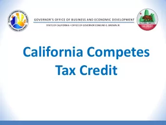 California Competes Tax Credit Governors Economic Development Initiative (GEDI)  Hiring Tax