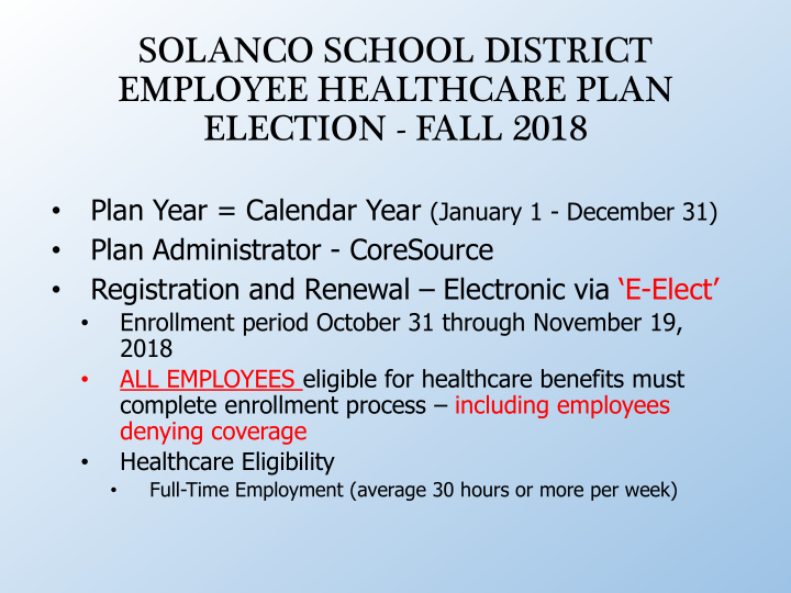 solanco school district employee healthcare plan election