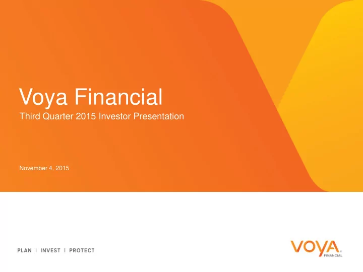 voya financial