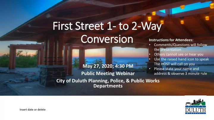 first st street 1 to to 2 2 wa way conver ersion on