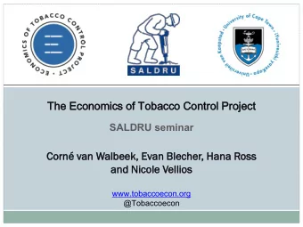 SALDRU seminar  Corn  rn van  n Walbe  beek  ek,  , Evan  an Bleche  cher,  , Ha  Hana  na Ross