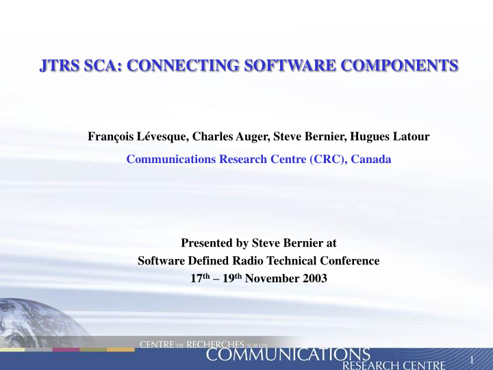 jtrs sca connecting software components