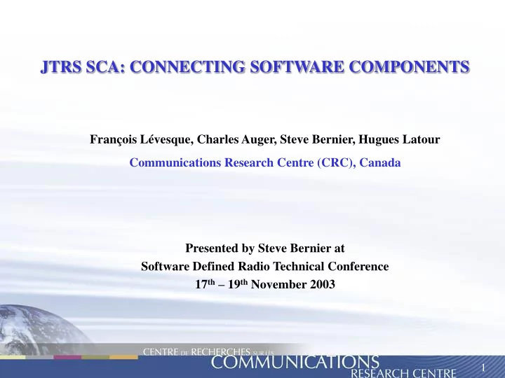 jtrs sca connecting software components