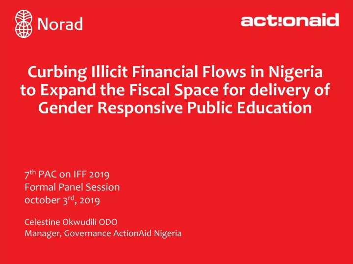 to expand the fiscal space for delivery of