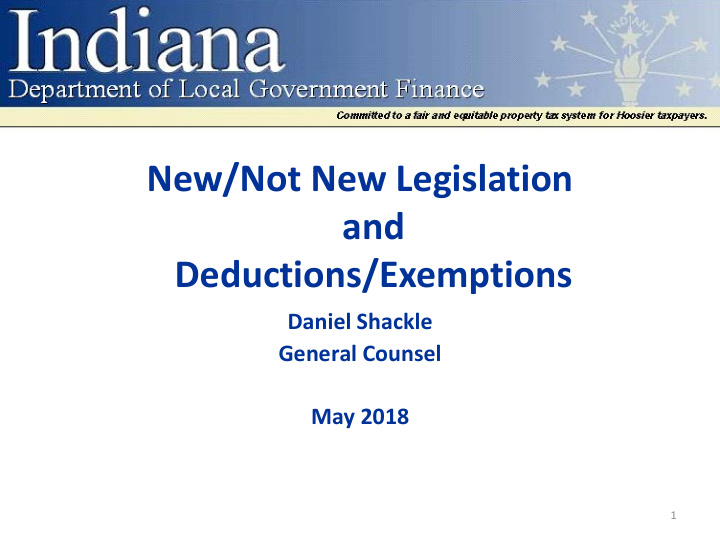 new not new legislation and deductions exemptions