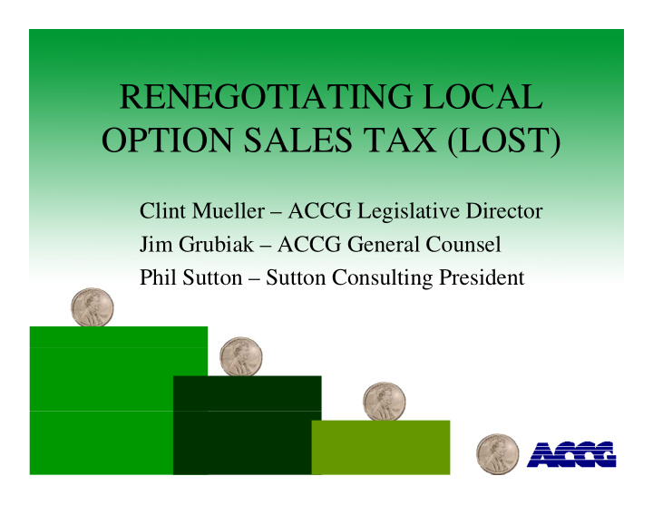 renegotiating local renegotiating local option sales tax