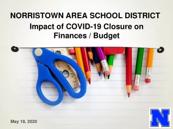 Finances / Budget  May 18, 2020  Overview  COVID-19 required all NASD Schools &amp; Buildings to