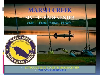 Marsh Creek  Sixth Grade Center  CARE. LEARN. THINK. CREATE.    In  Introd  oduct  uction  ion