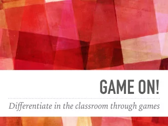 GAME ON! Di ff erentiate in the classroom through games  MARIBETH PLANKERS,  MS CCC-SLP  Minnesota