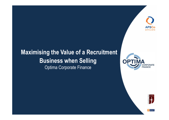 maximising the value of a recruitment business when