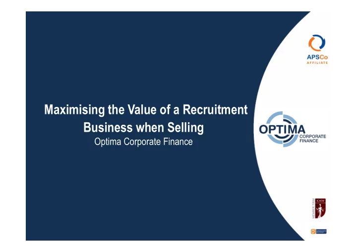 maximising the value of a recruitment business when