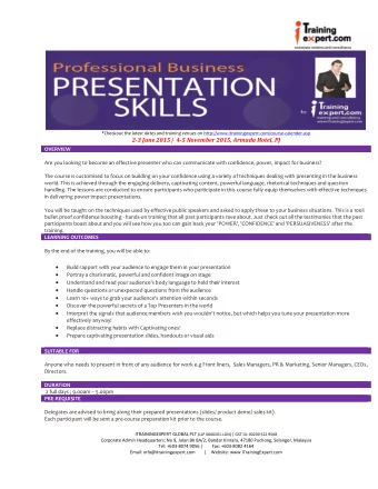 *Checkout the latest dates and training venues on