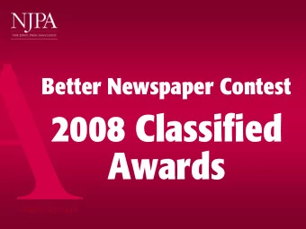 2008 Classified  Awards  Awards Banquet  Better Newspaper Contest 2008  C1: Best Automotive Display