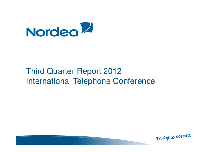 third quarter report 2012 international telephone