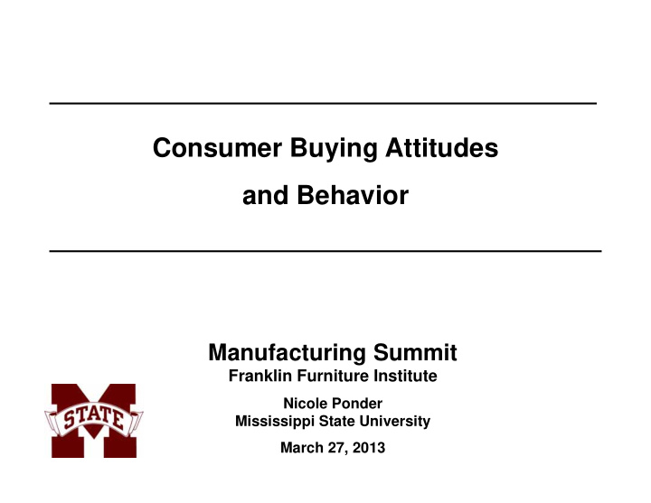 consumer buying attitudes and behavior