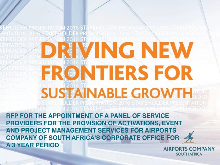 rfp for the appointment of a panel of service providers