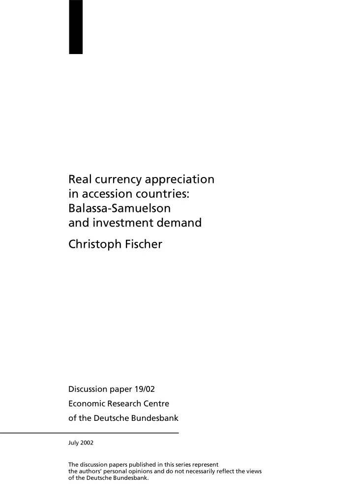 real currency appreciation in accession countries balassa