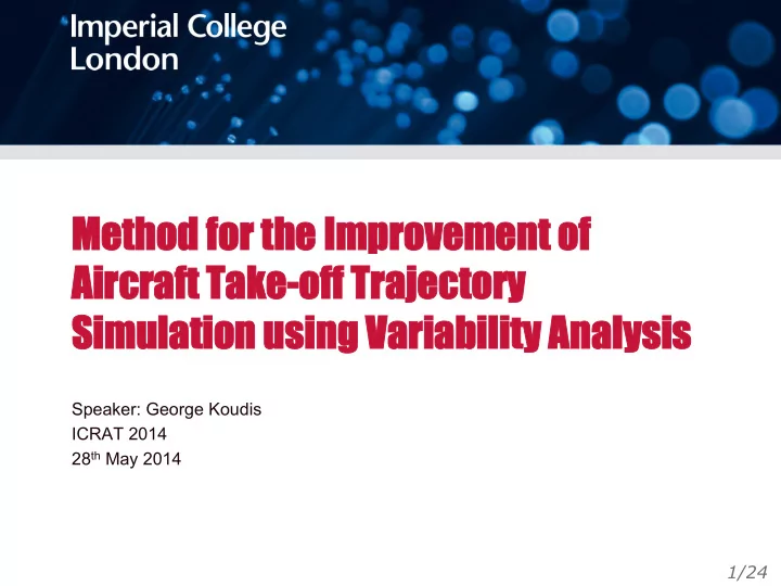 method for the impr mprove veme ment of aircraft take ke