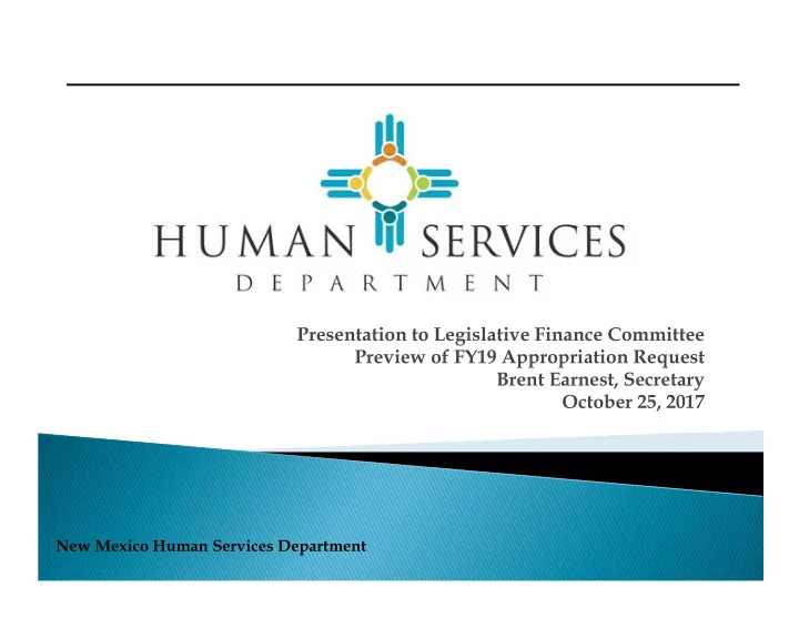 presentation to legislative finance committee preview of