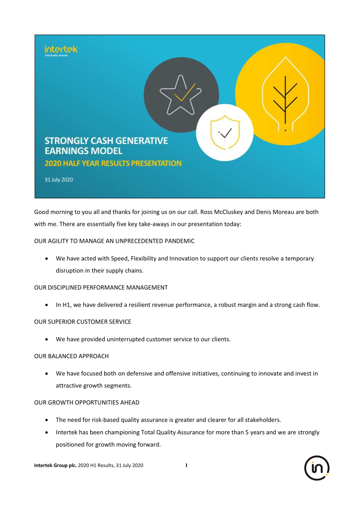 intertek group plc 2020 h1 results 31 july 2020 1