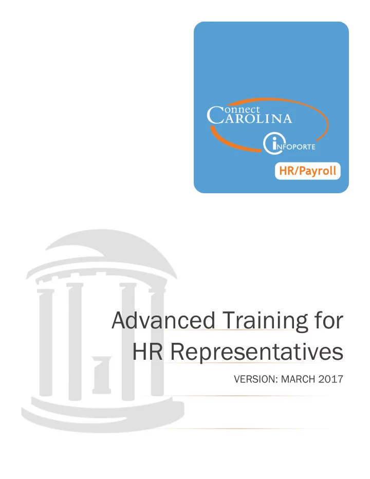 advanced training for hr representatives