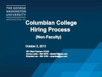 Agenda   Overview of hiring process    Students    Colonial Temps    Non-Student