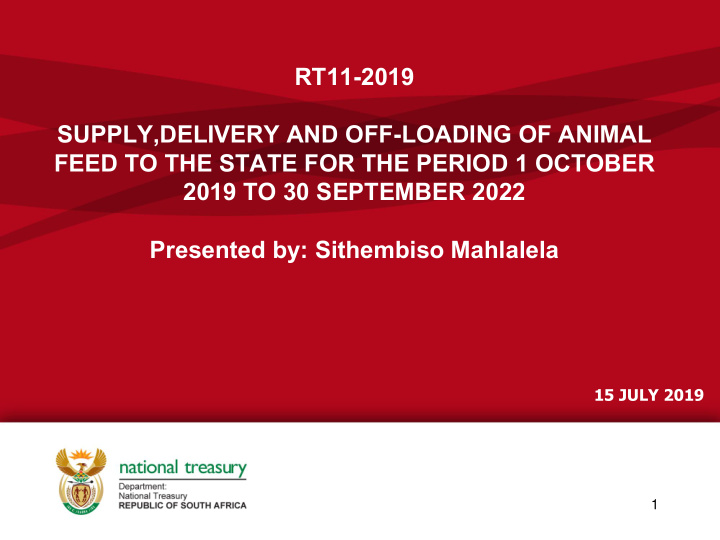 rt11 2019 supply delivery and off loading of animal feed