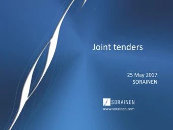 Joint tenders  25 May 2017  SORAINEN  Estonian (draft) law  2 Joint tendering  demands from the