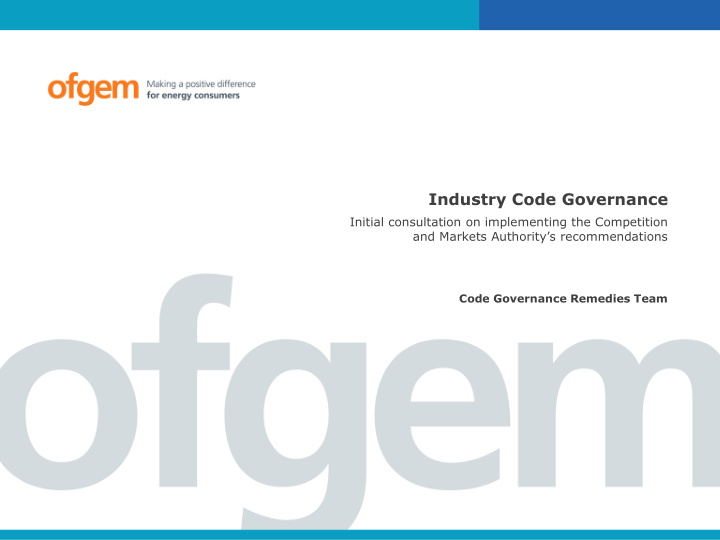 industry code governance