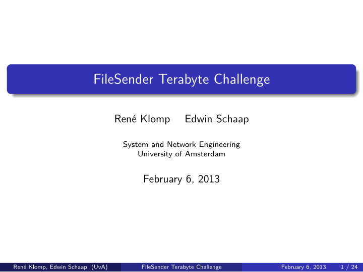filesender terabyte challenge