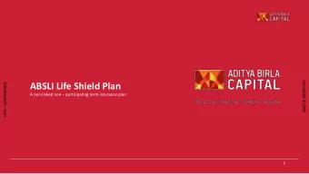 ABSLI Life Shield Plan UIN  109N109V03 A non-linked non  participating term insurance plan  1