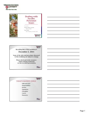 Dealing with  Faculty  Personnel  Issues  Presented by:  Ther  Theresa Elliot-Ches  esa