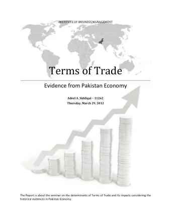 Terms of Trade Evidence from Pakistan Economy  Adeel A. Siddiqui  11262  Thursday, March 29,