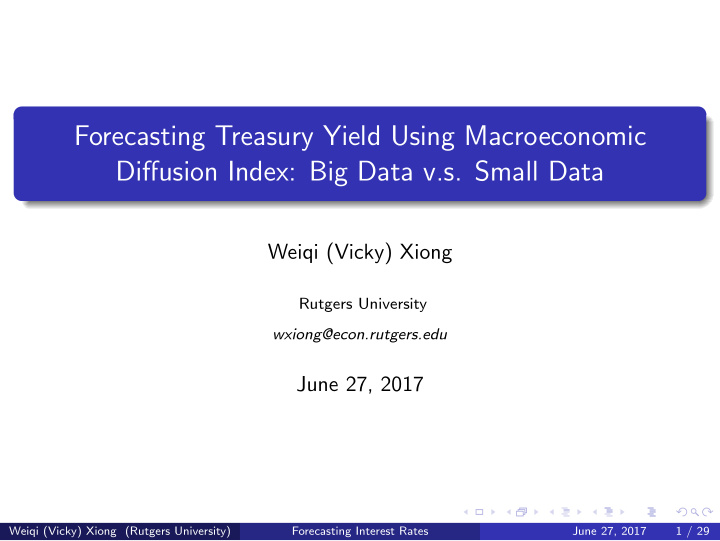 forecasting treasury yield using macroeconomic diffusion