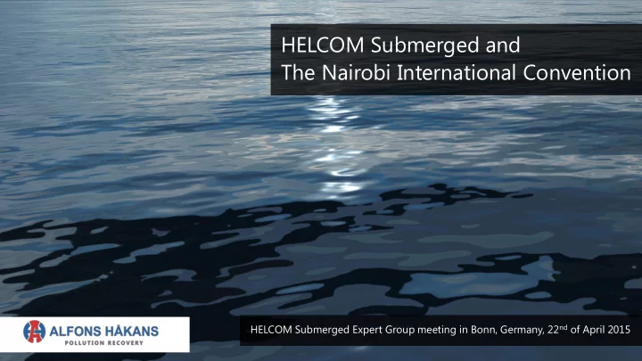 the nairobi international convention