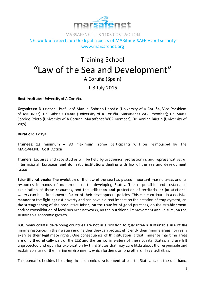 law of the sea and development