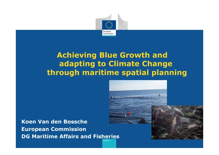 achieving blue growth and adapting to climate change