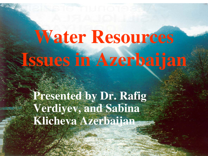 water resources issues in azerbaijan